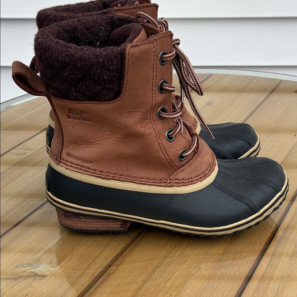 Sorel Brown and Black Waterproof Boots